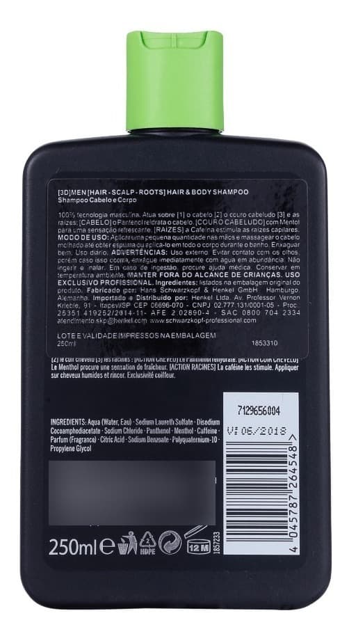 Shampoo Cabelo E Men