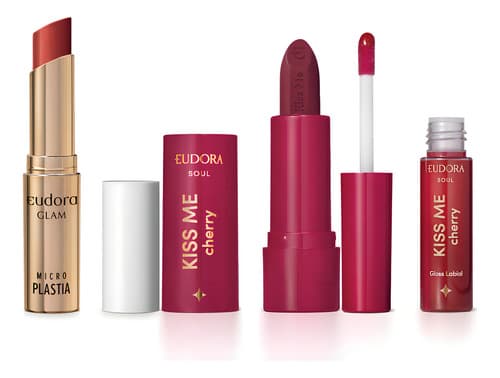 Combo Batom Cherry Microplastia: Batom Glam Microplastia Ver