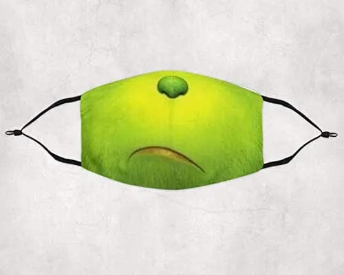 Máscara Facial Dongfalong Grinch Com Máscara Facial Sublimada Capa Facial Grinch Máscara Facial Lavável Máscara Facial Grinch Máscara Facial Sarcástica Máscara Divertida