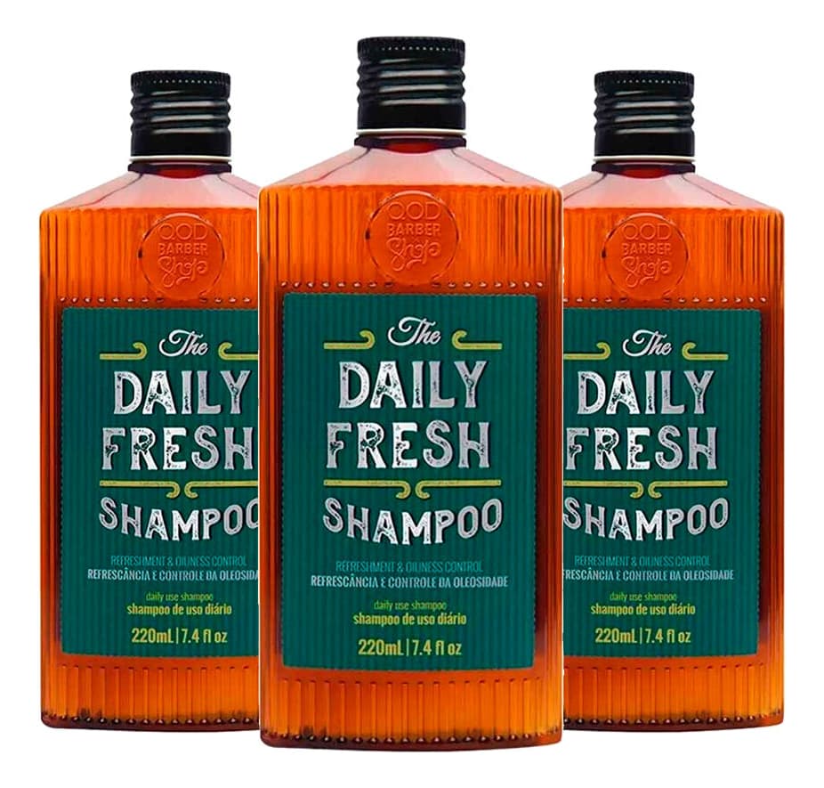 Kit 3 Shampoo Masculino Fresh Anti Oleosidade 220ml Qod